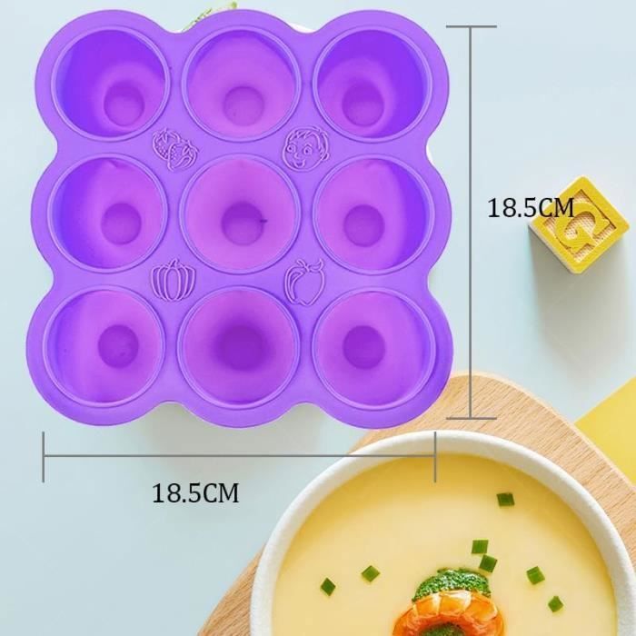 Set mit 2 Eiswürfelformen zur Aufbewahrung von Babynahrung, 18 x 75 ml, Gefrierfach für Püree, Muttermilch und Babynahrung.