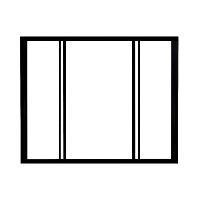 Mampara de cristal corredera de aluminio con recubrimiento de polvo negro, 120x130 cm - RAVENA