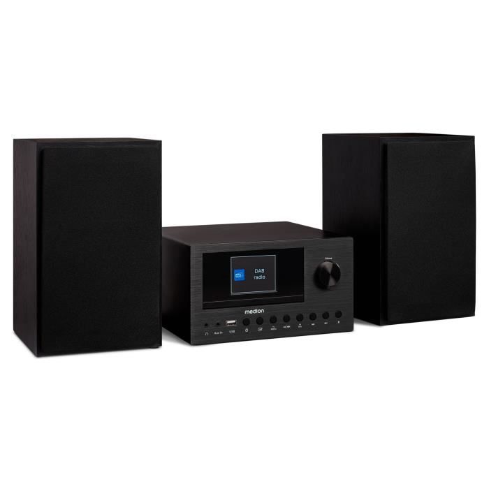 Mini sistema HiFi - MEDION - Radio Internet DAB/FM - Lettore CD - 2x150W - Nero