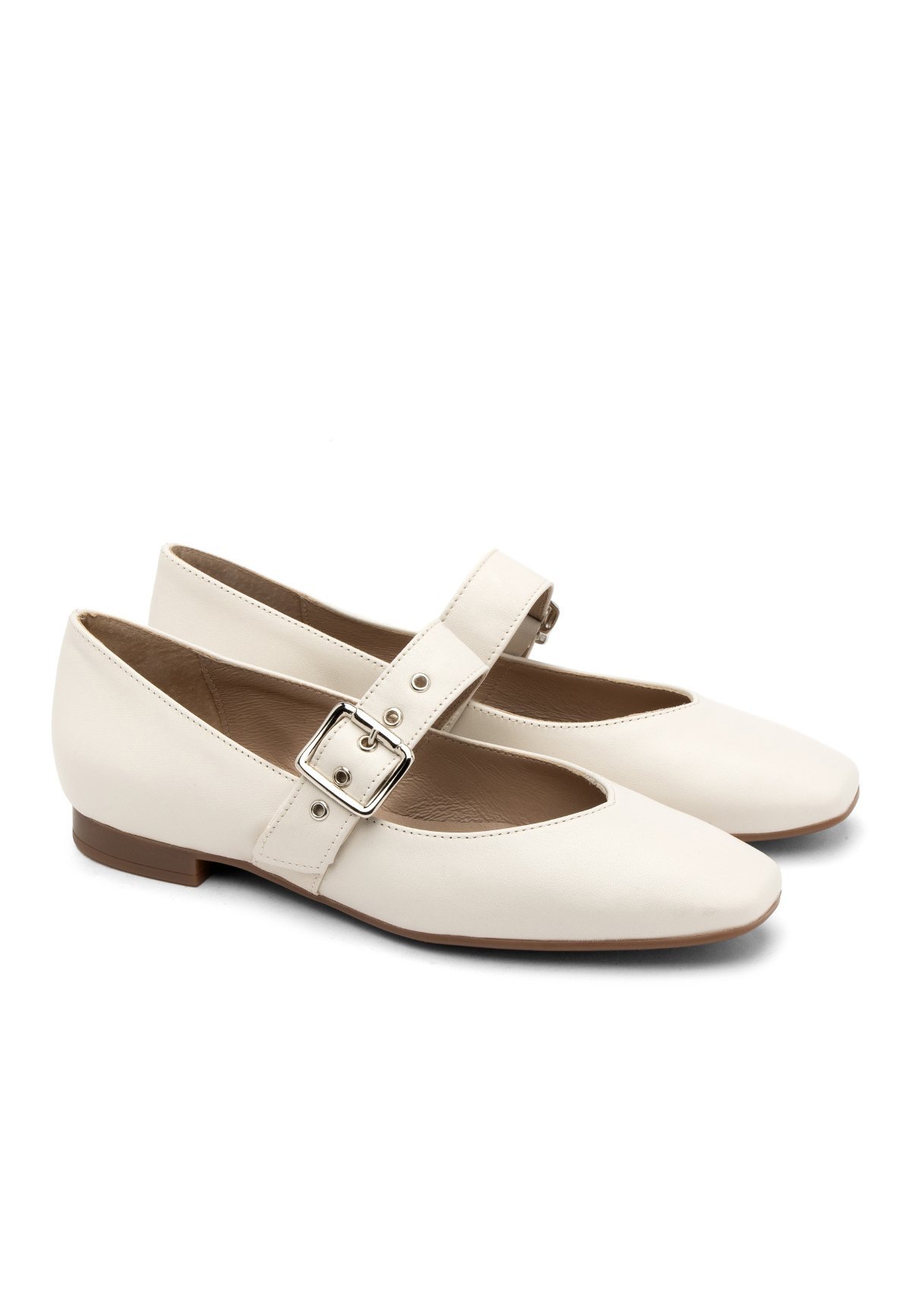 RYŁKO Ballerina's met enkelbandje - beige