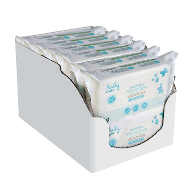 Baby Wells -pakkaus 99 % vettä sisältäviä hellävaraisia puhdistuspyyhkeitä 12 x 72 kpl