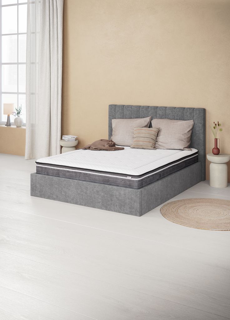 AGERFELD AGERFELD okvir kreveta 140x200 cm tamno siva tkanina