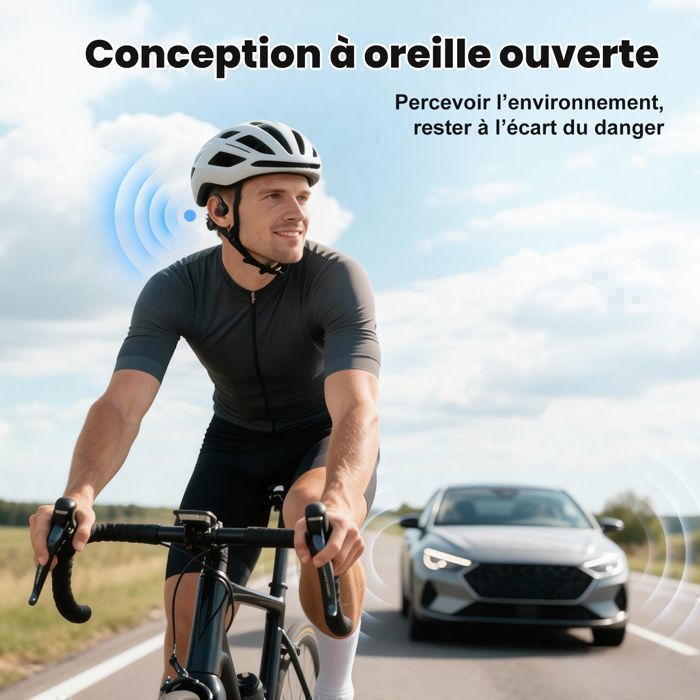 MANKIW Casque à Conduction Osseuse -Bluetooth 6.0 –  Autonomie 8 h-Micro Intégré-pour la course et les activités de plein air
