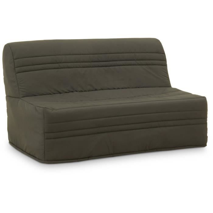 Sofá cama JOE BZ - Tapizado gris antracita - 3 plazas - Ancho 143 x Profundidad 97 cm - Superficie para dormir 140 x 190 cm