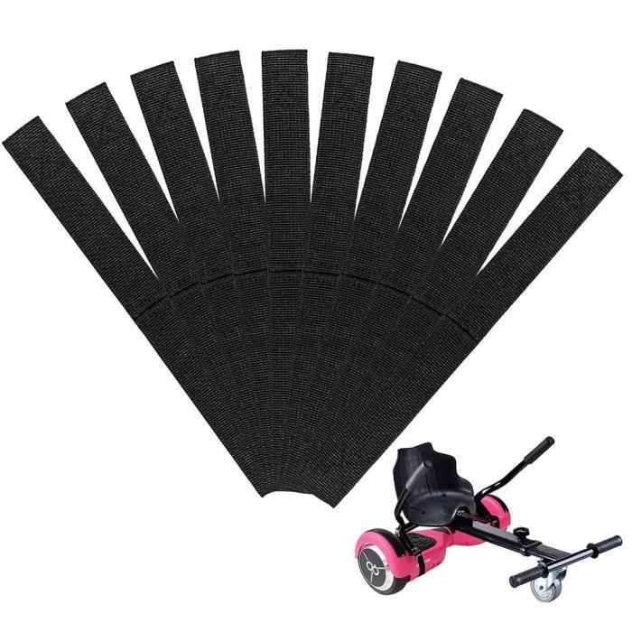 Correas para accesorios de hoverboard OMABETA, 10 piezas, correas ajustables para accesorios de hoverboards, correas Sport Glider, color negro.