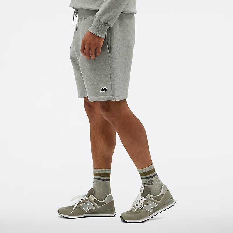 Herenshorts van NB met klein S-logo - ATHLETIC GRAY