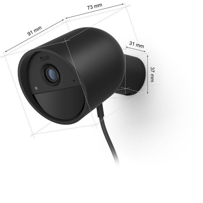 Slimme camera - Philips Hue - Buiten - Bedraad - Nachtzicht - 2K - Desktop - Zwart