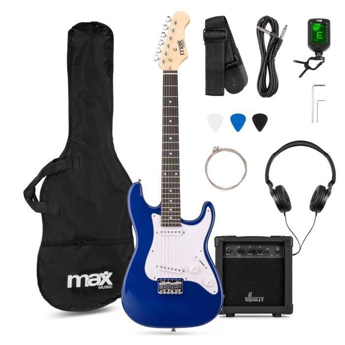 MAX GigKit Junior 3/4-E-Gitarre in Blau für Kinder mit 20-Watt-Verstärker