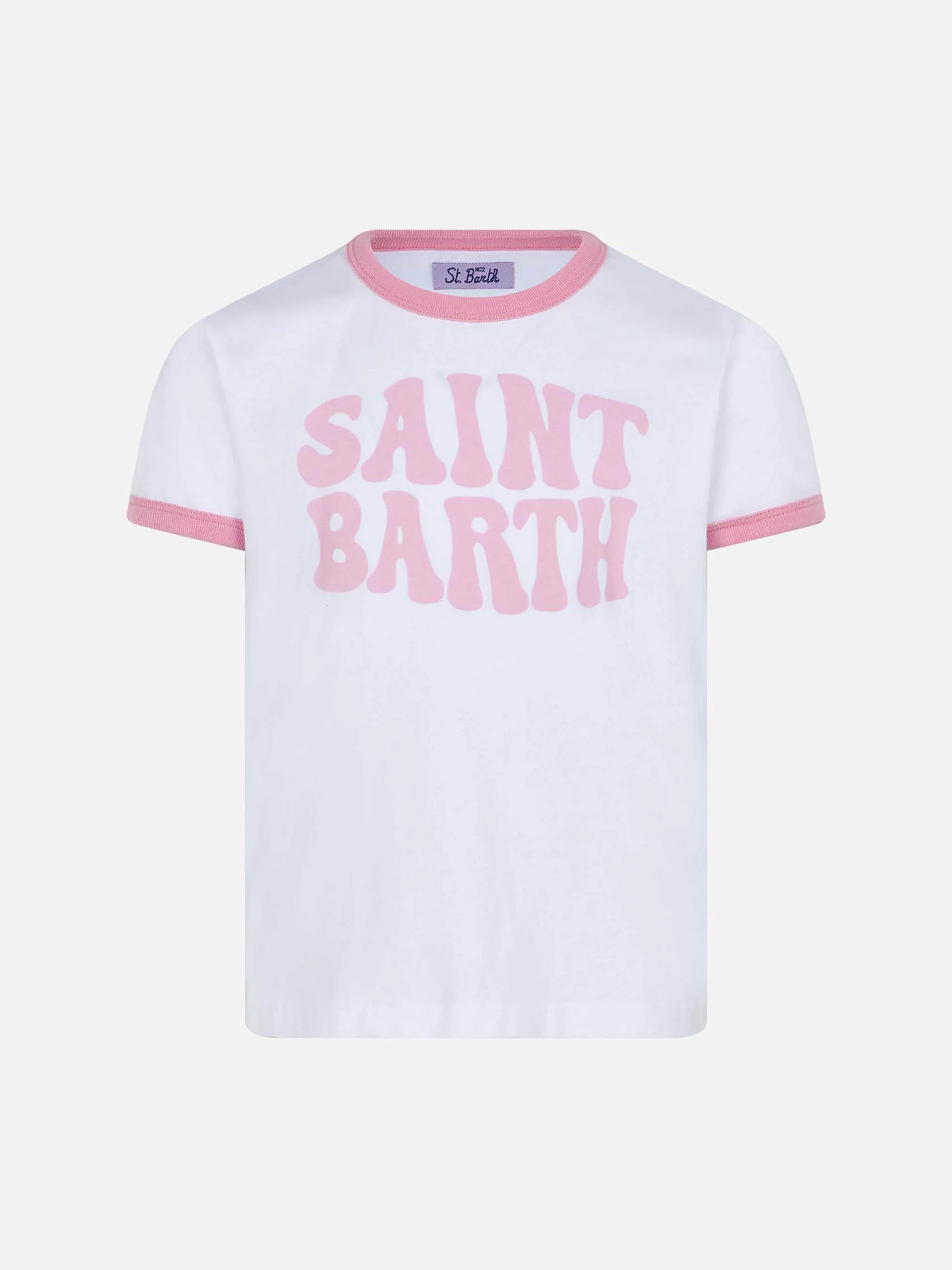 Katoenen T-shirt voor meisjes met een coole Saint Barth-print.