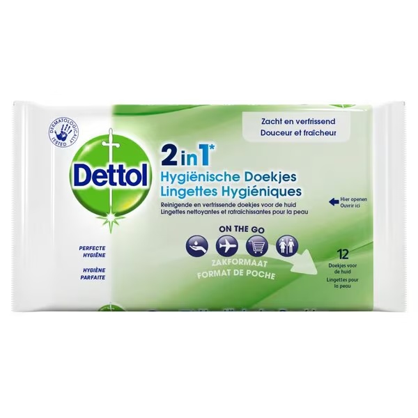 Dettol 2-у-1 хигијенске марамице<br>12 комада