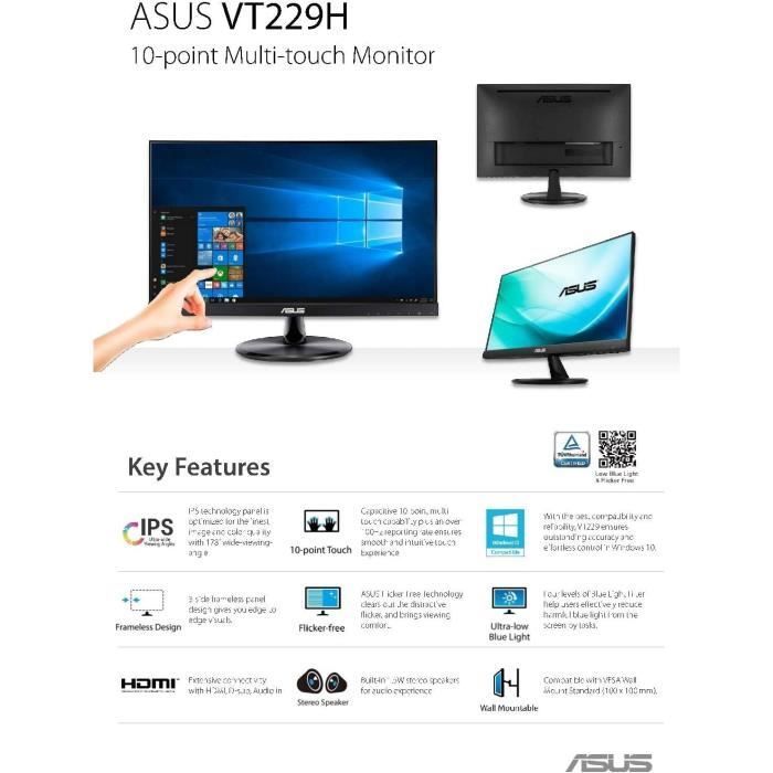 ASUS VT229H Monitor LCD touchscreen da 21,5