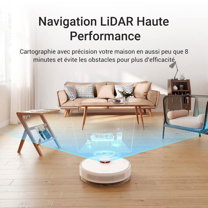 Aspirateur robot Laveur Dreame D10 Plus - DREAME - Blanc - 4000Pa - Navigation Laser