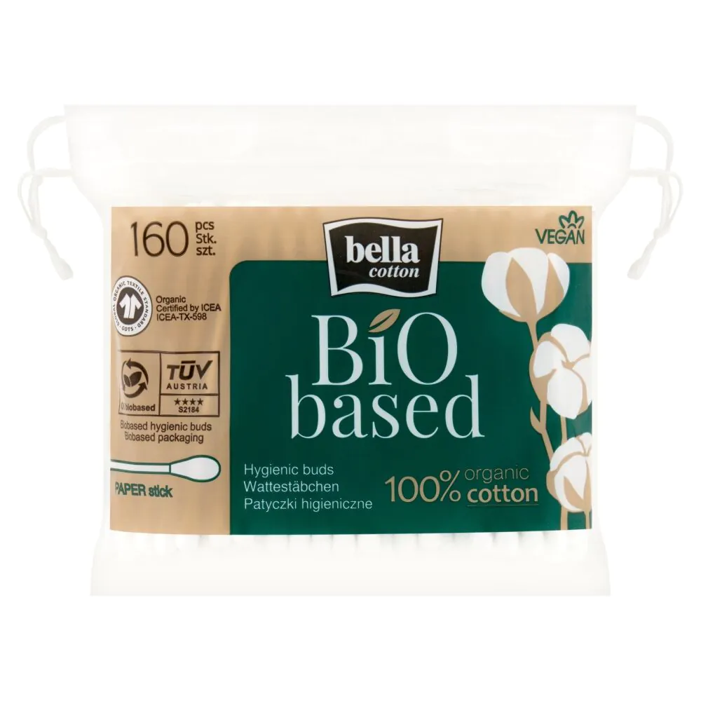 Bella Cotton BIOBased Pattyczki kosmetyczne papierowe