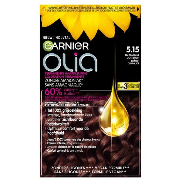 Garnier Olia 5.15 Ledo kaštono šviesiai ruda ilgalaikė plaukų spalva