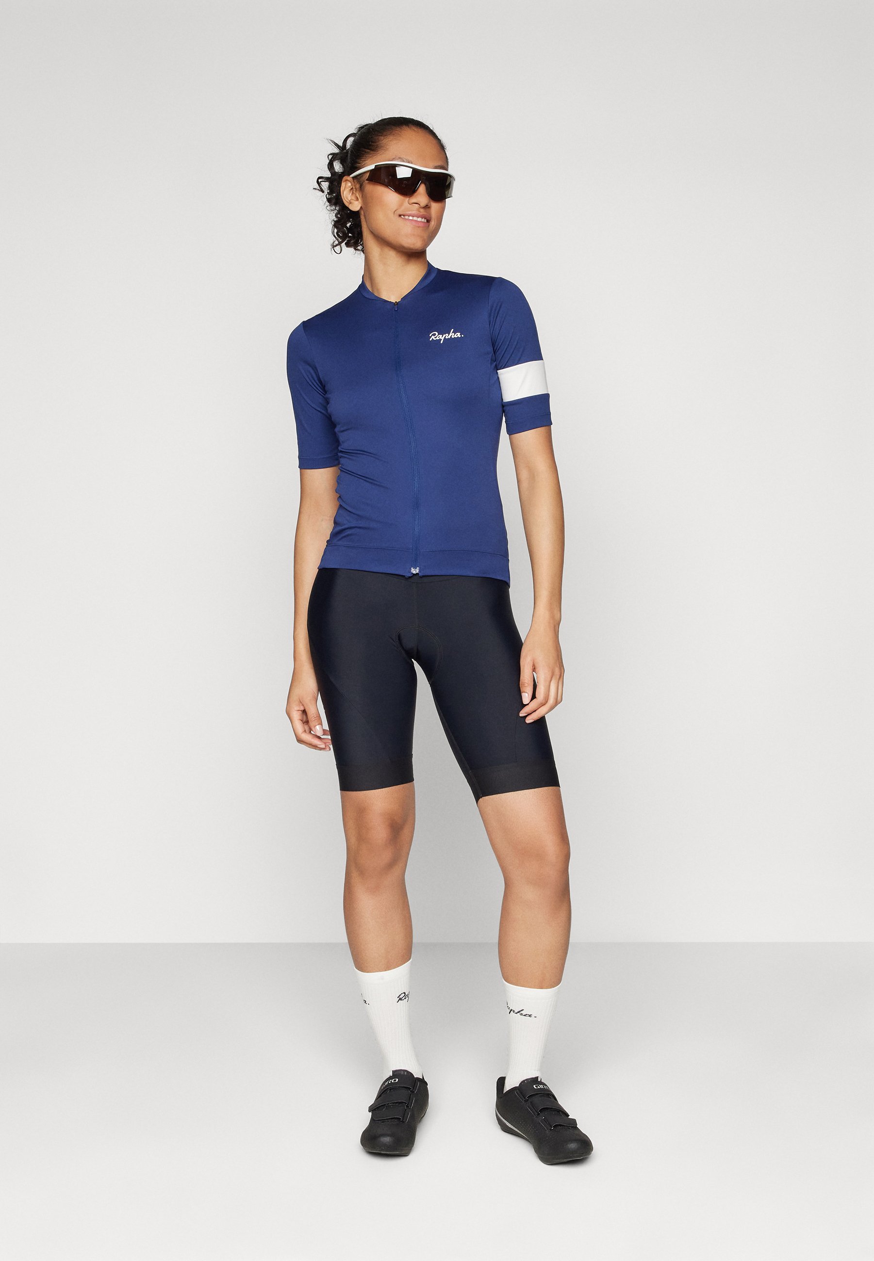 Rapha CORE - Camisa de Ciclismo Feminina - Listras Azul/Branca