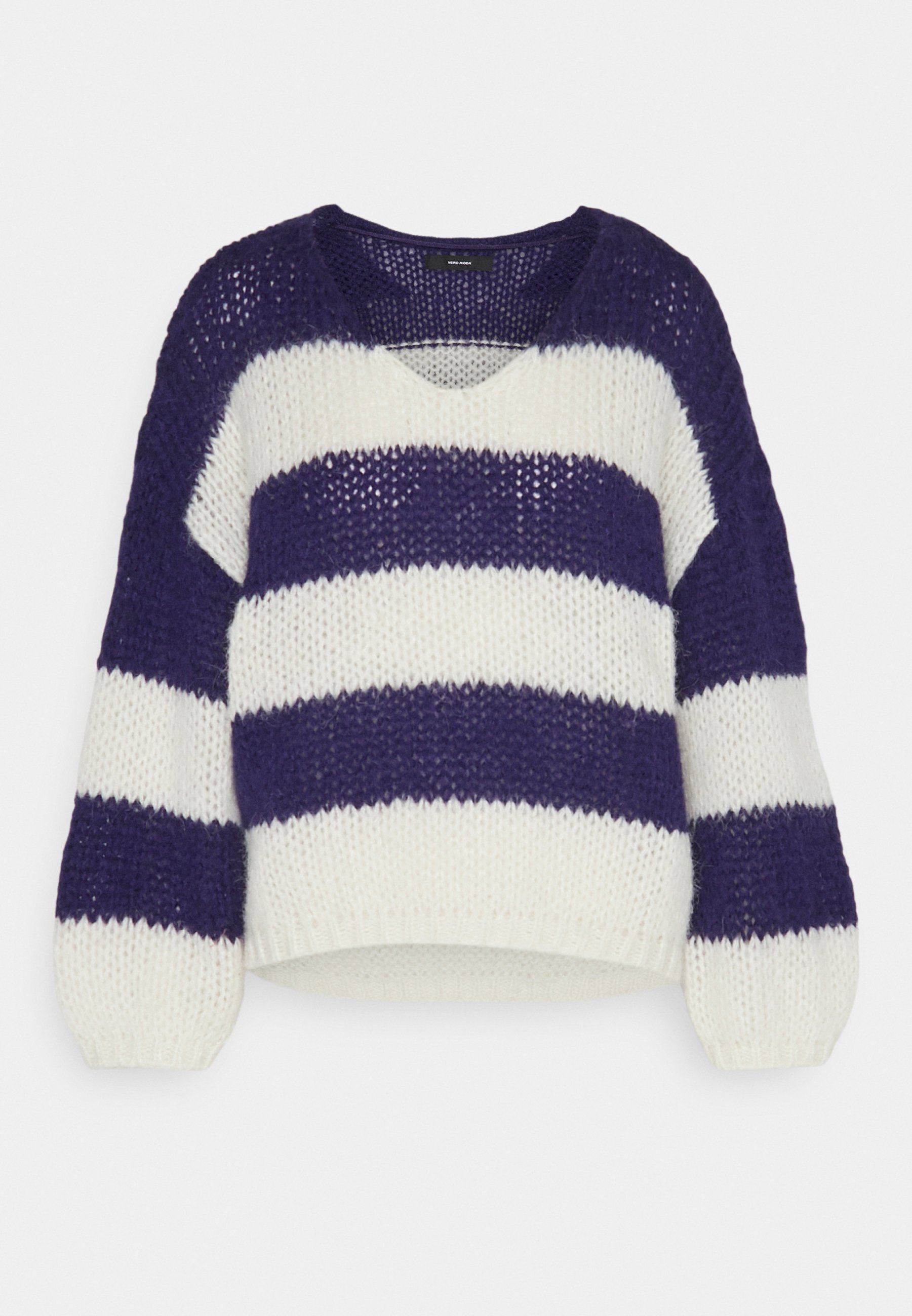 Vero Moda Petite VMERIN STRIPE V-NECK - Jumper - astral aura/birch