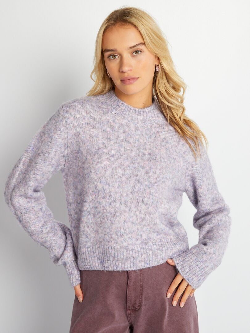 Jersey de punto grueso - Morado jaspeado