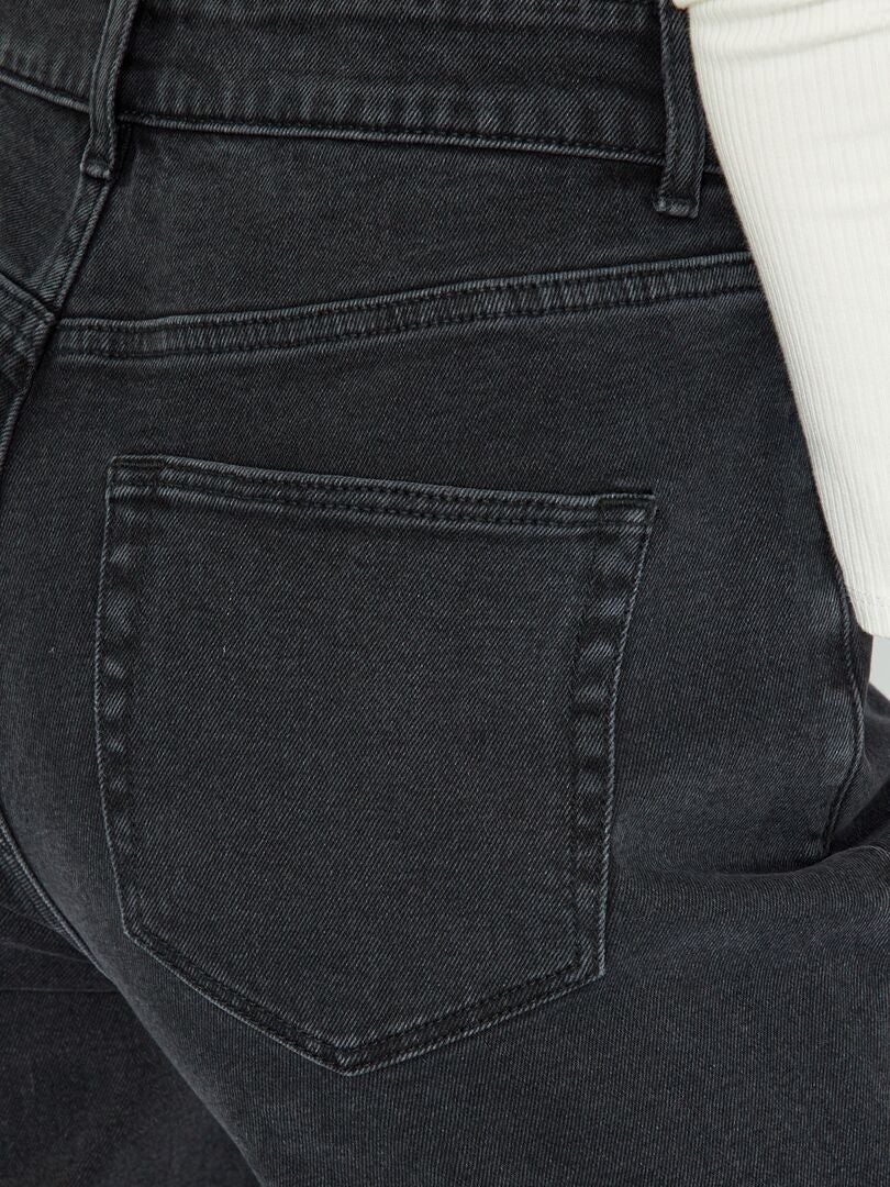 Calça jeans Mom de cintura super alta - L28 - PRETA