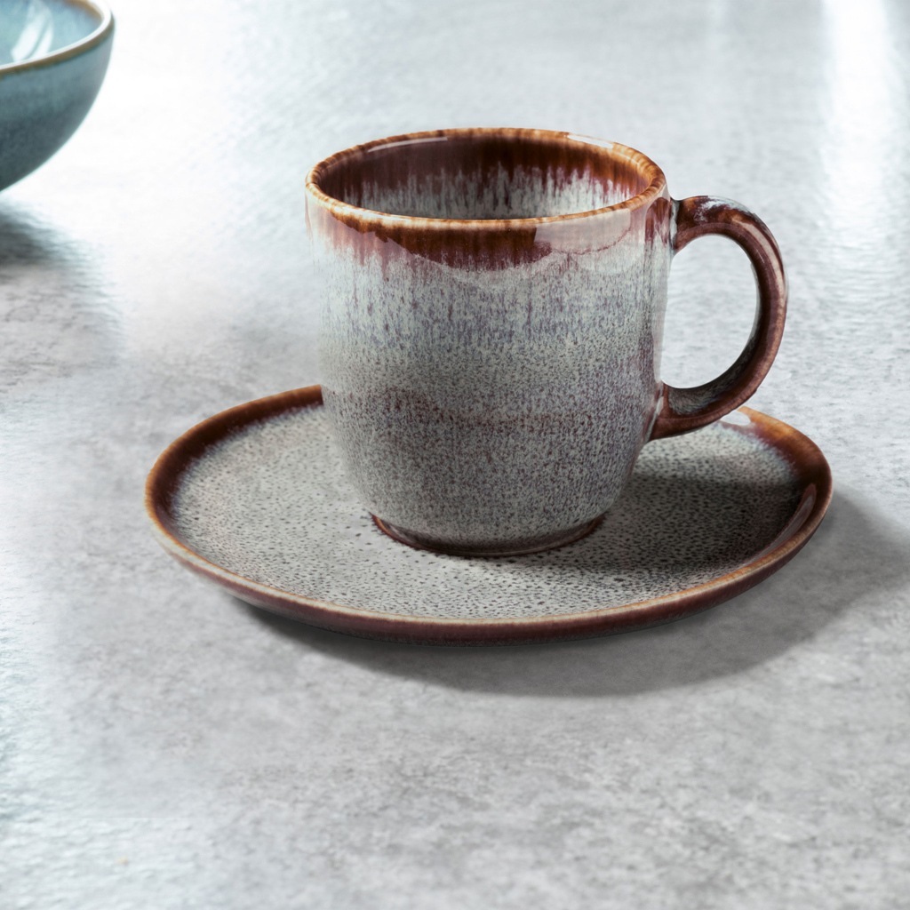 Villeroy & Boch puodelių, kavos, lėkštučių rinkinys, 6 dalių, Lave glacé – 1 vnt.