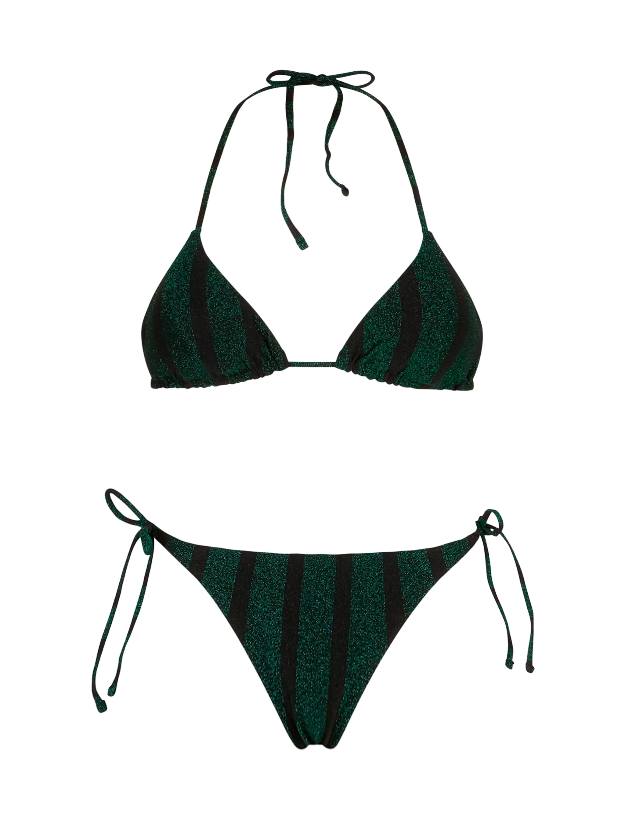 Bikini da donna a triangolo a righe lurex