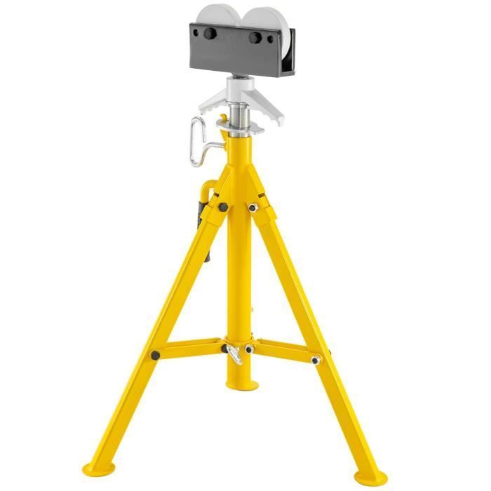 Soporte para tuberías - VEVOR - 4500 lbs Altura de rosca ajustable, altura de 81 cm a 140 cm con cabezal de rodillo para tuberías
