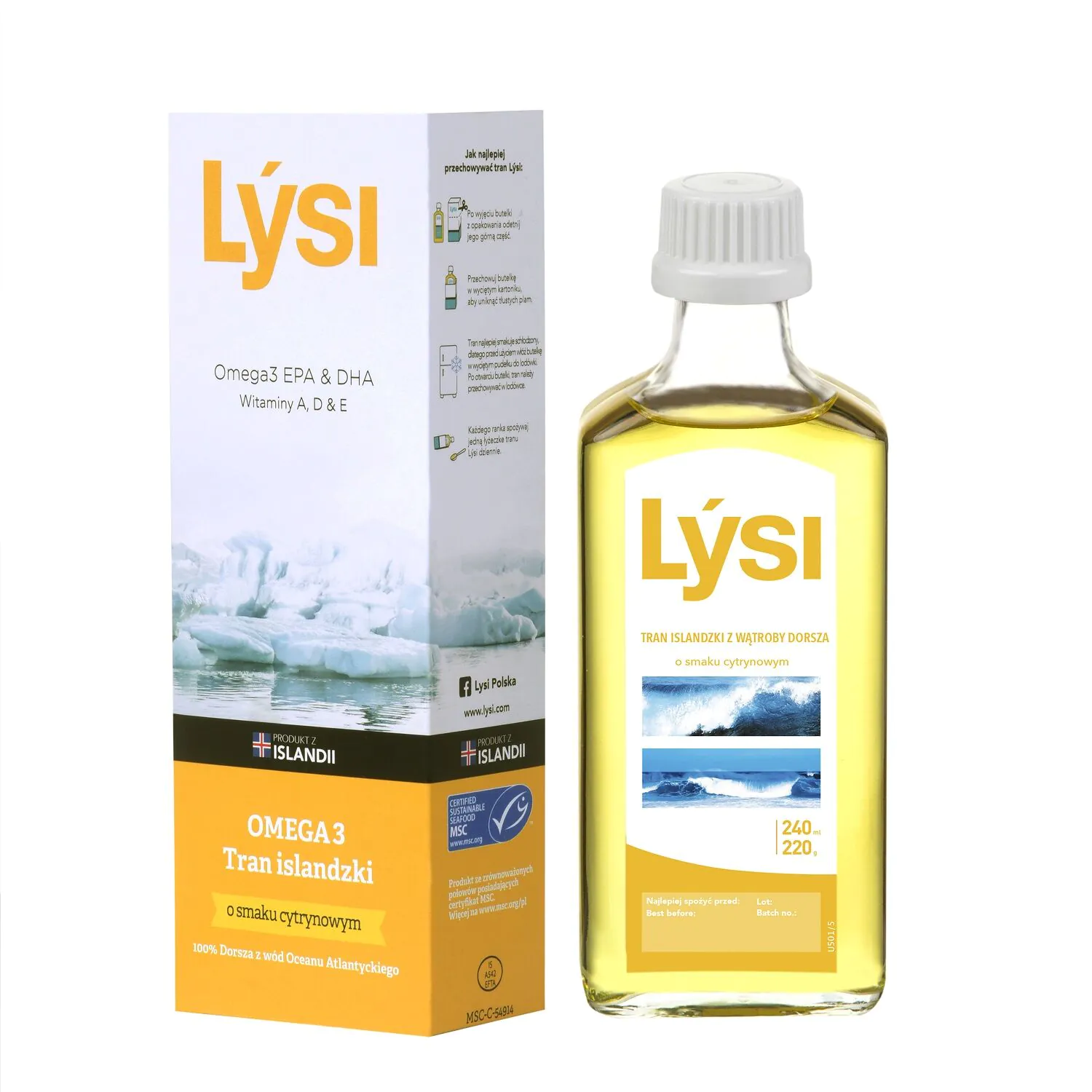 Lysi Tran Islandzki o smaku cytrynowym, Olej