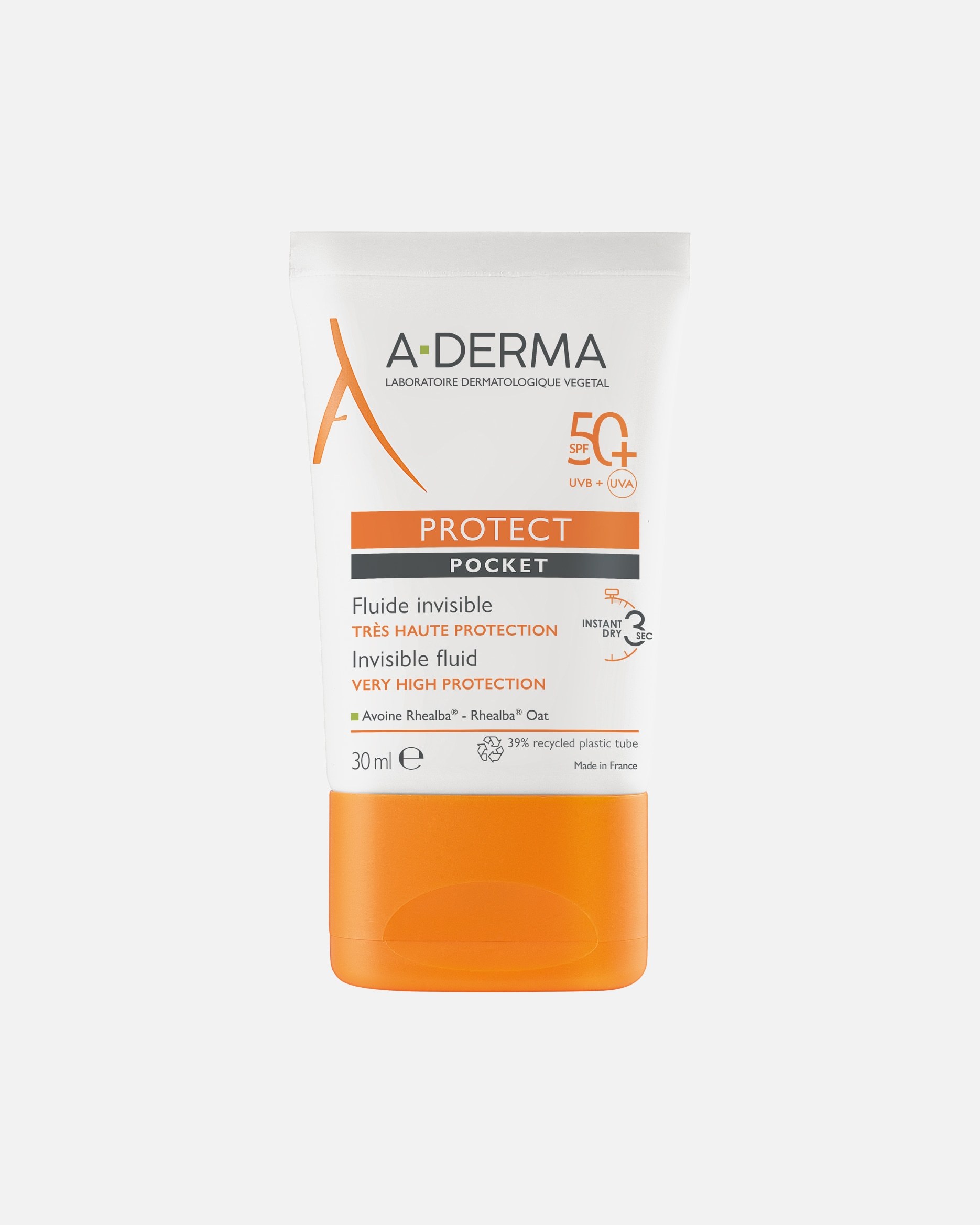 A-DERMA Protect Pocket nevidljiva fluidna krema za sunčanje SPF 50+ - 30 ml