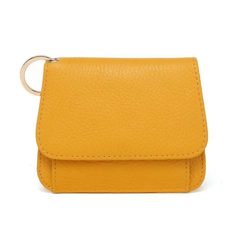 Portefeuille court pour femme XDBOLO, style coréen, en cuir véritable, couleur unie, avec boucle multi-cartes. Petit portefeuille pour femme.