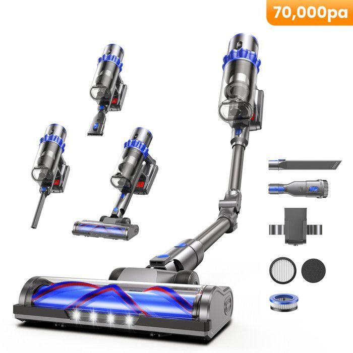 Aspiradora de mano inalámbrica YOIMOIMO - 70000 Pa - 650 W - 70 min de autonomía