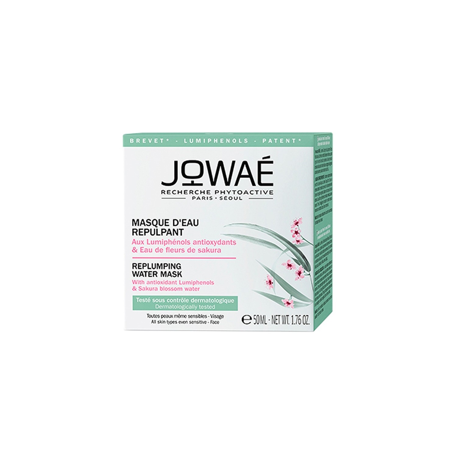 Jowaè Masque d'Eau Repulpant à l'Eau de Fleurs de Sakura