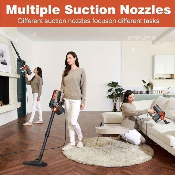 Aspirateur Balai 4 en 1- BISPRICO - HHD - 600W - 26KPa - Filtre HEPA - 5m de câble
