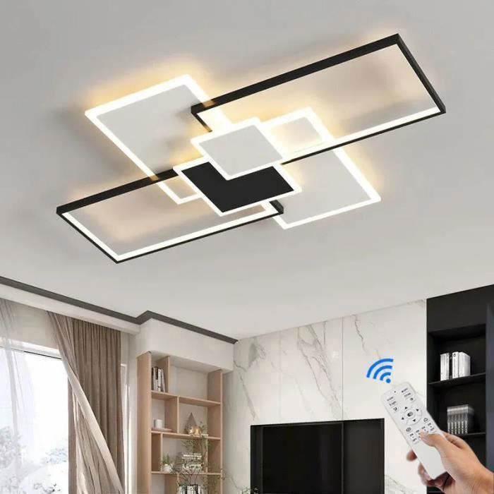 DORLINK 120W dimbare LED-plafondlamp met afstandsbediening – Ø110cm – 3000-6500K – Modern design – Woonkamer/keukenverlichting – Zwart+wit