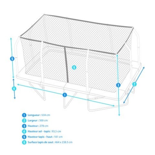 Elastisch bed XXL rechthoekig 518 x 305 cm