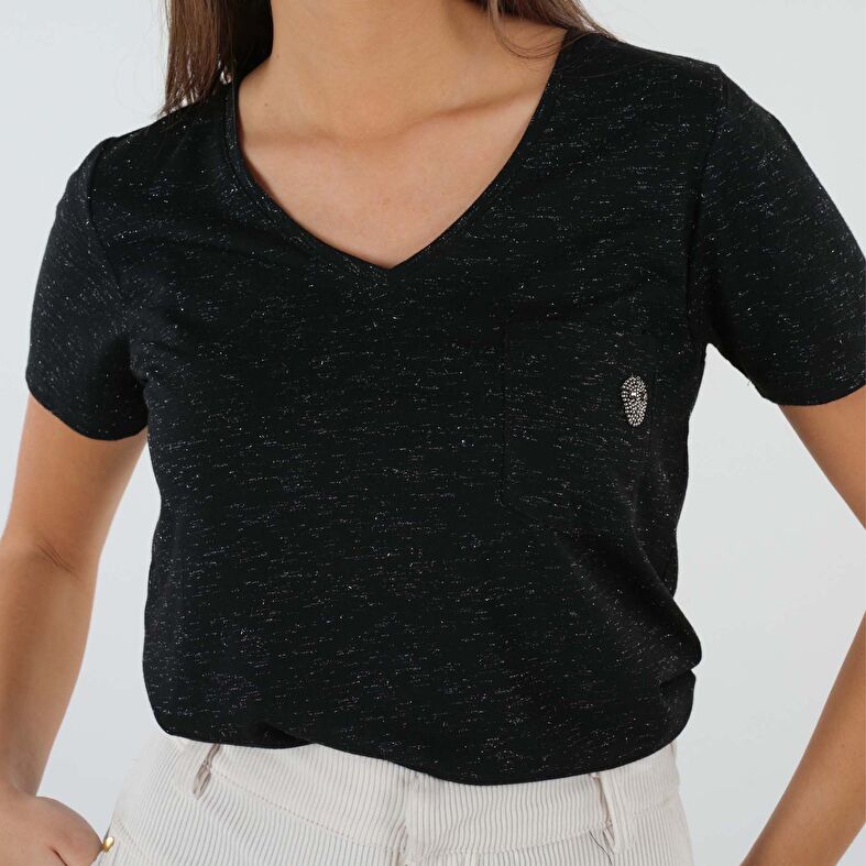 T-shirt Dam Svart