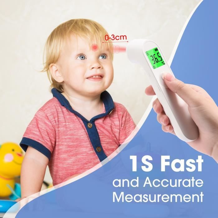 Medische voorhoofdthermometer, digitale voorhoofdthermometer met directe en nauwkeurige aflezing en lcd-scherm voor het hele gezin