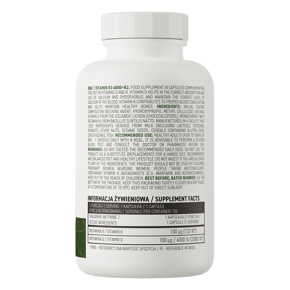 OstroVit Vitamin D3 4000 IE + K2 VEGE