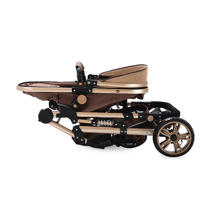 Carrinho de Bebê Duo MagicZC, Combinado, Cinto de Segurança de 5 Pontos, Dobrável, com Moisés, Bebê Conforto, para Recém-Nascidos, Bege