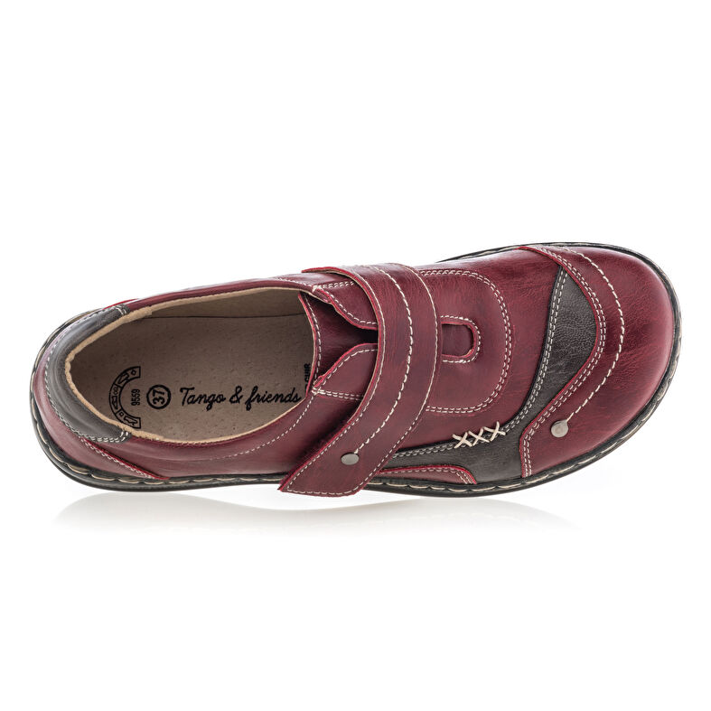 Zapatos de mujer rojos con cordones / Zapatos Derby