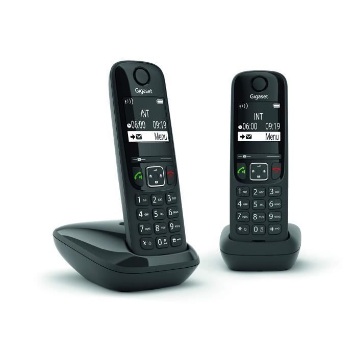 Telefone com fio GIGASET AS690 Duo preto