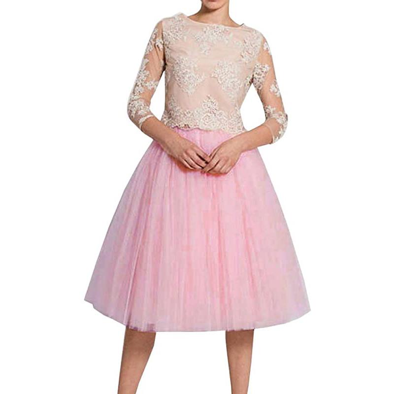 Gonna da ballo/festa corta da donna a trapezio, lunghezza al ginocchio, in tulle.