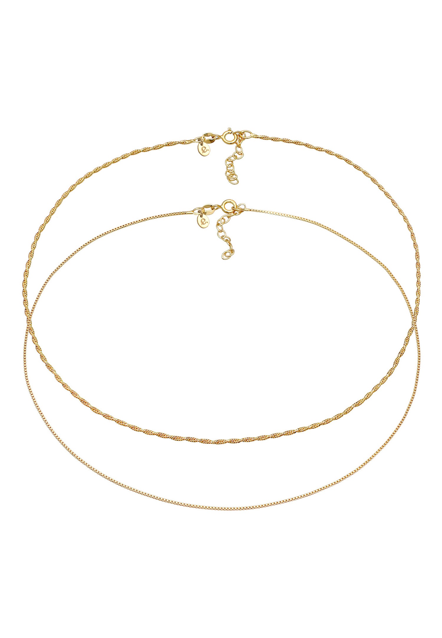 Elli PREMIUM Ensemble tour de cou pour femmes Solitaire Trend avec pierre précieuse Labradorite en argent sterling 925 plaqué or