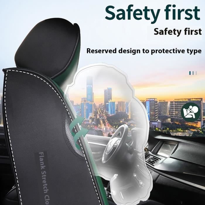 Funda para asiento de coche - MOMOTOU - Universal - Piel sintética - Fácil instalación - Compatible con airbag