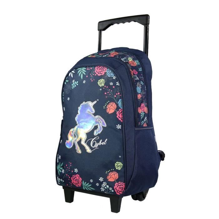 Mochila com Rodinhas Cybel Bagtrotter - 45 cm - Unicórnio - Azul e Rosa