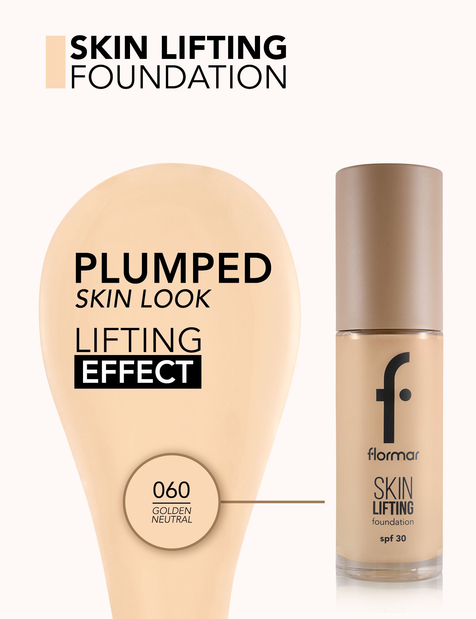 Ādas liftinga tonālais krēms grima bāzei SPF 30 Grima tonālie krēmi