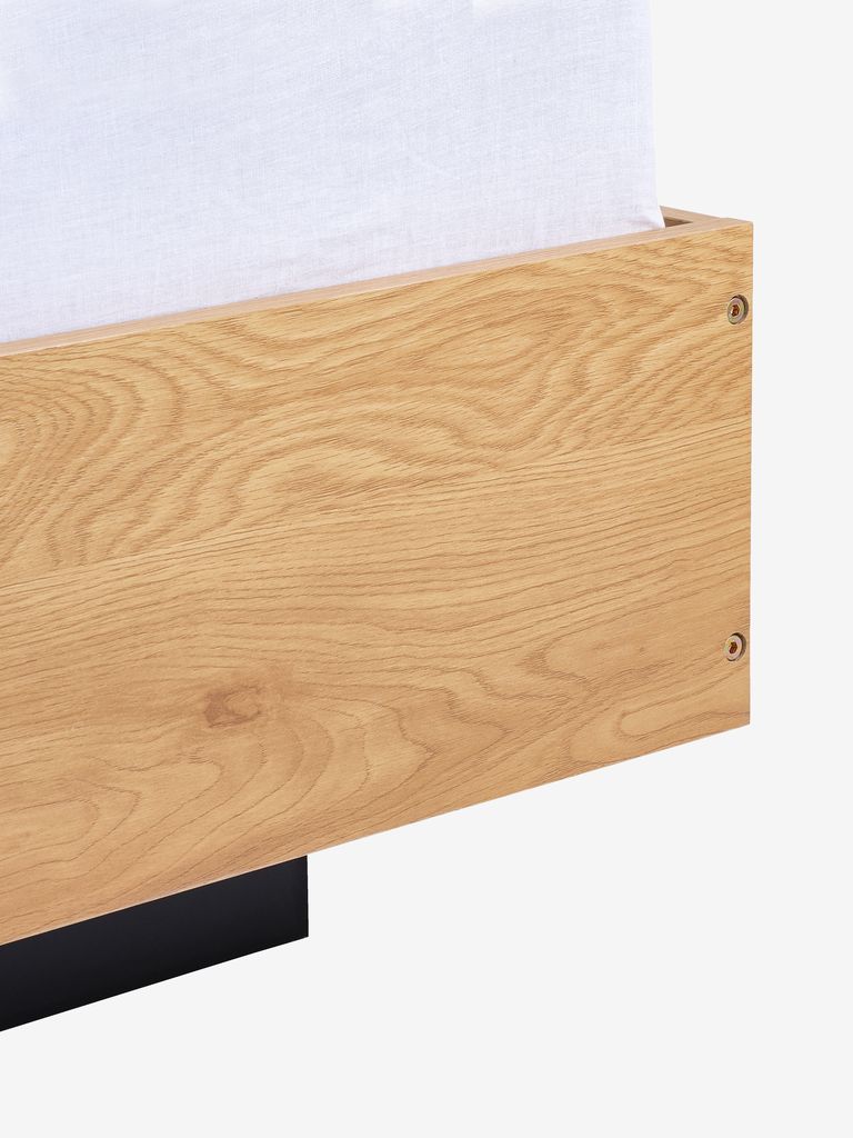 ELLINGE ELLINGE okvir kreveta 150x200cm s prostorom za odlaganje u boji hrasta