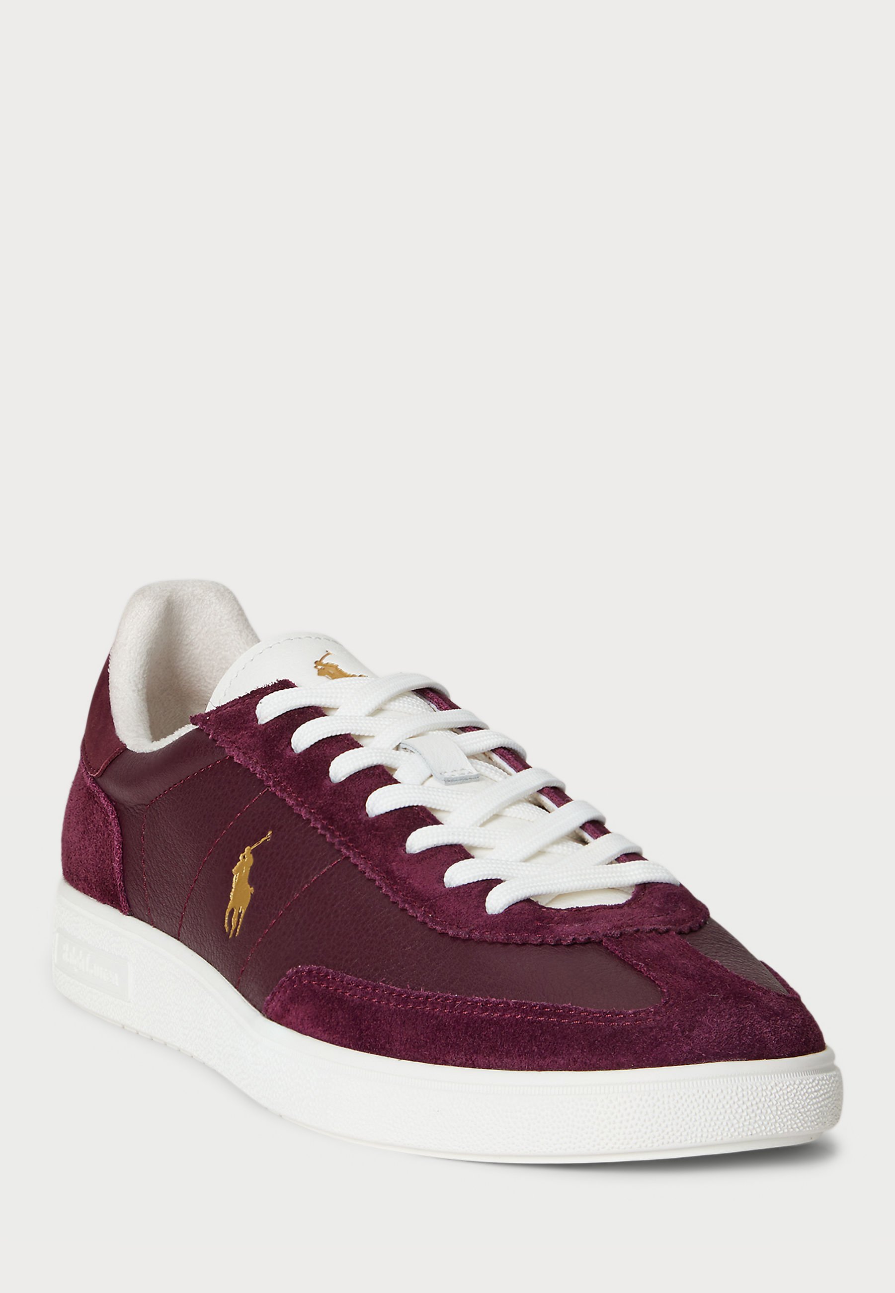 Polo Ralph Lauren BEDFORD LEATHER-SUEDE SNEAKER UNISEX - Sneakers - harvard wine/deckwash white