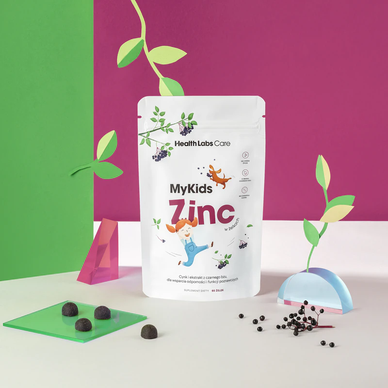 Cápsulas mastigáveis de zinco do suplemento alimentar Health Labs Care MyKids Zinc.