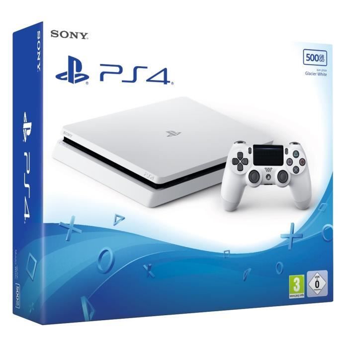 Console salon - Sony - PS4 Slim - Blanc - 500 Go