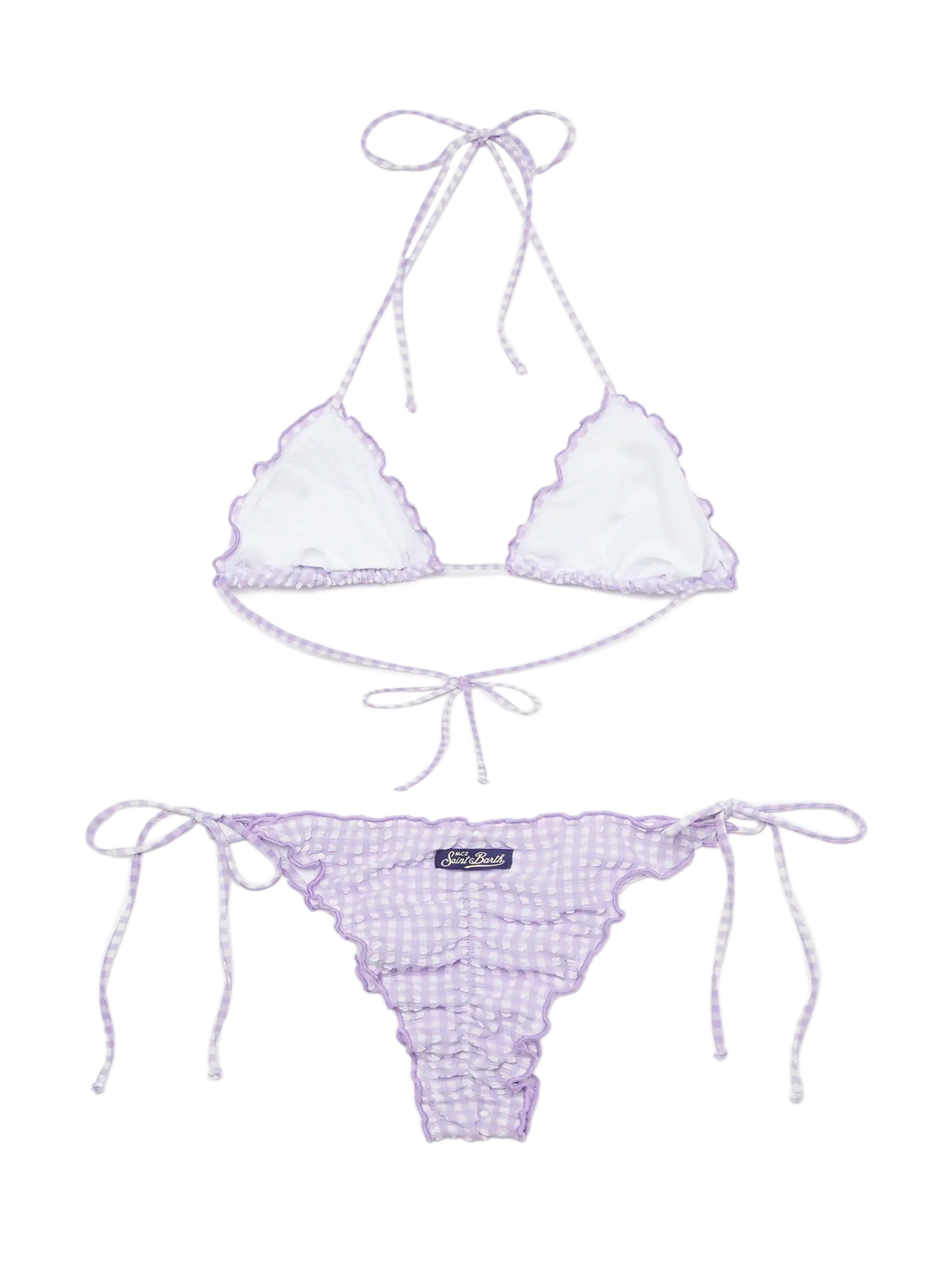 Boogschutter Miami Seersucker Triangle Bikini met Ginghamprint
