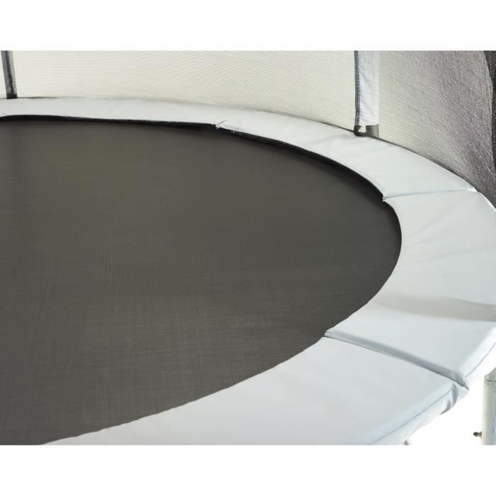 Trampoline MAXI ECO Ø 430 cm Gris - Avec Filet, Echelle, Couverture de Protection